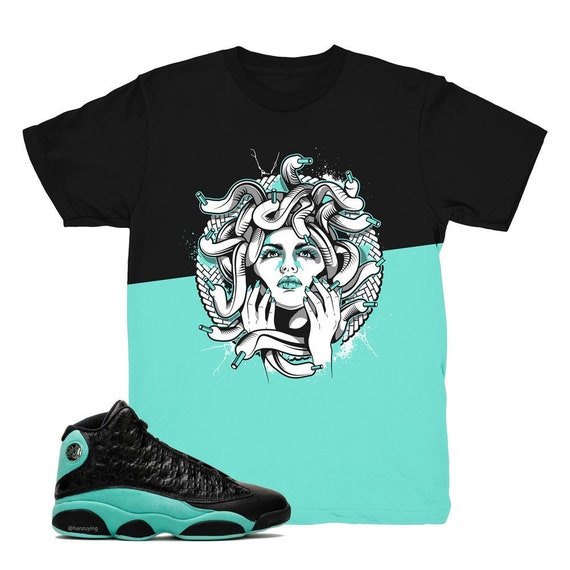 island green jordan 13 shirt