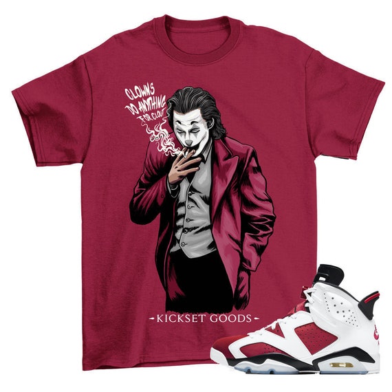 Jordan 6 Carmine Clout Payaso Cardenal Red Sneaker Camisa / | Etsy España