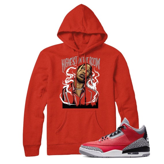 jordan 3 red cement hoodie