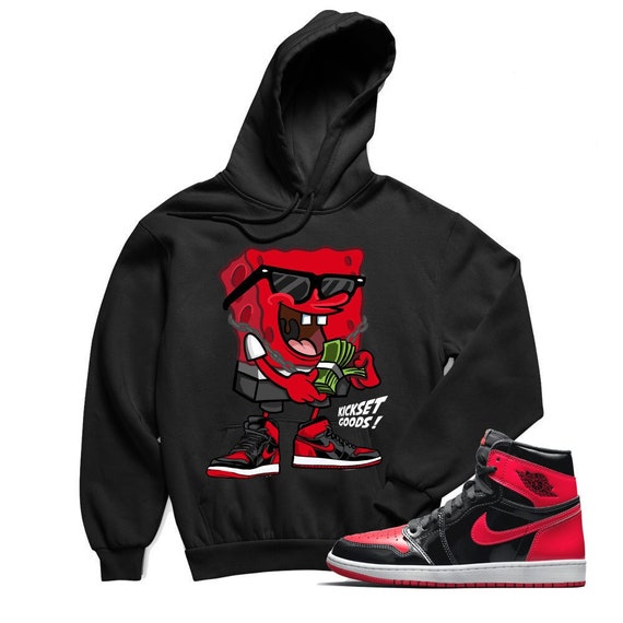 Jordan 1 Bred Patent Sponge Sneaker Hoodie Bred Patent - Etsy