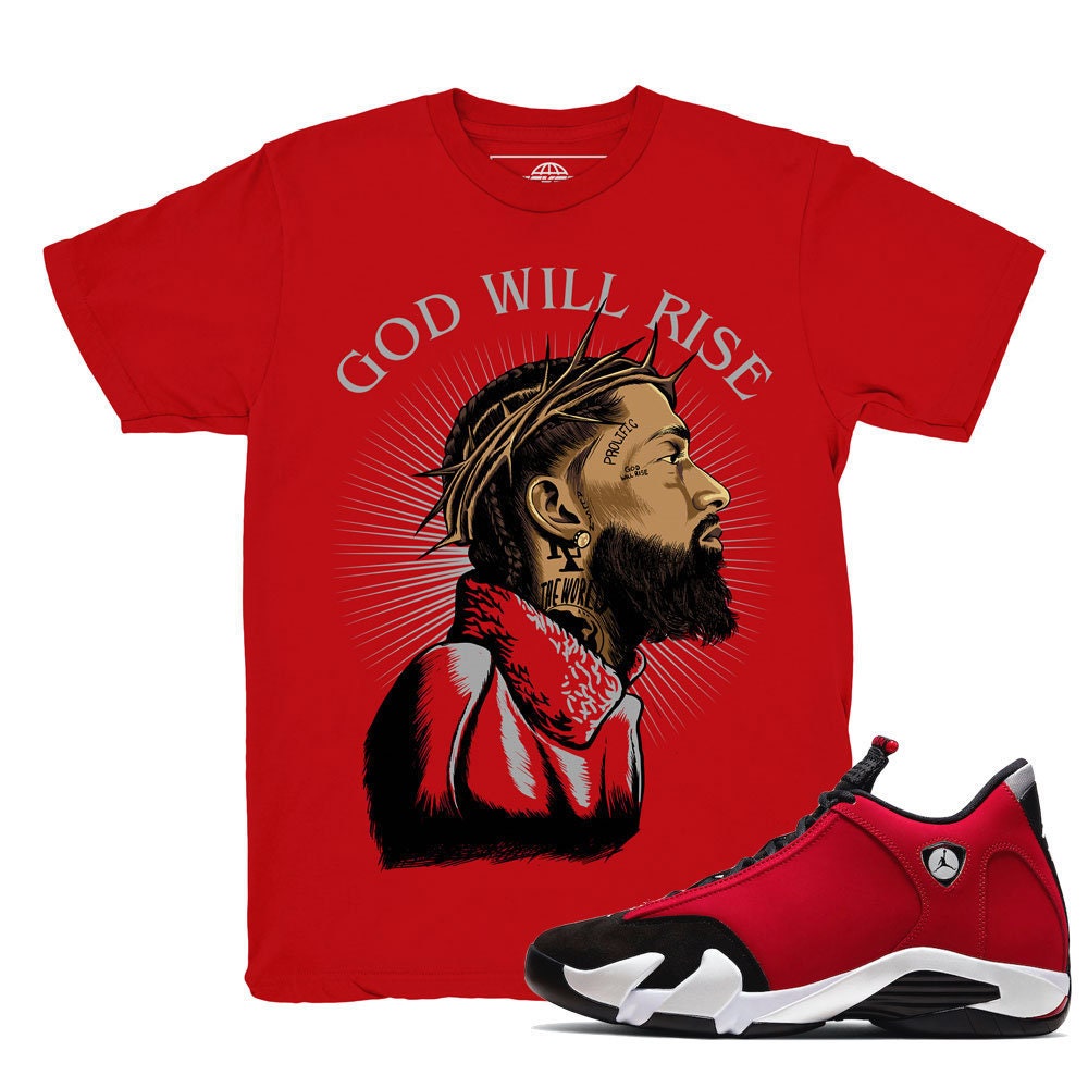 Jordan 14 Gym Red Nipsey God Will Rise 
