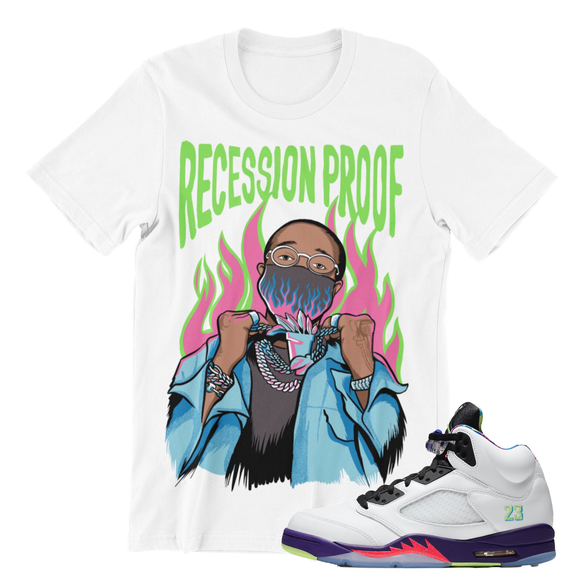Bel Air Quavo White Sneaker Match Shirt 