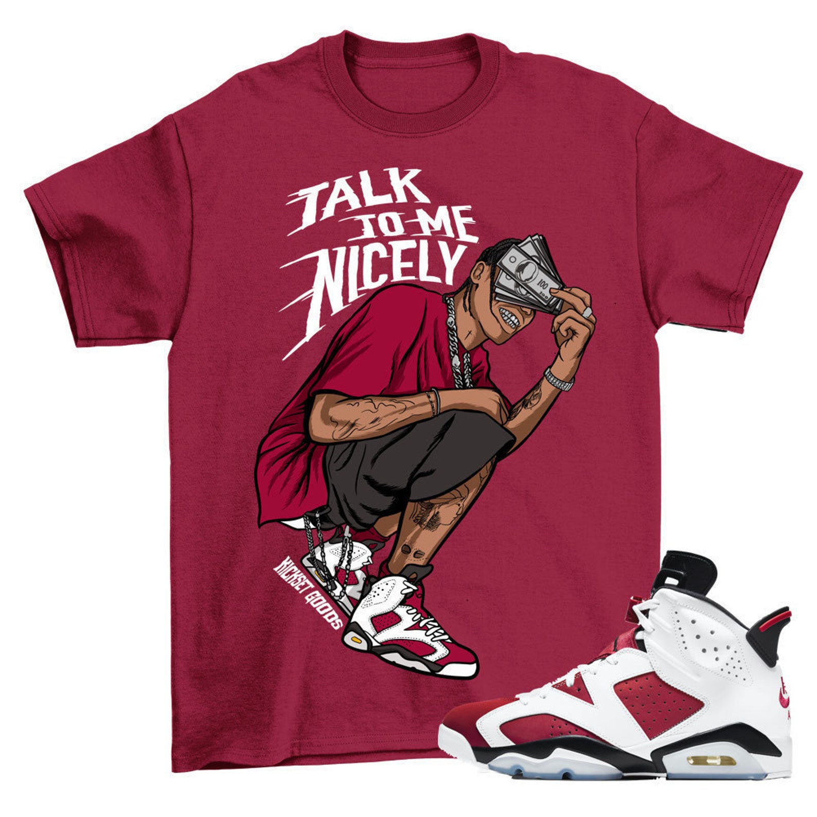 Jordan 6 Carmine Talk Nice Cardinal Red Sneaker Shirt - Etsy