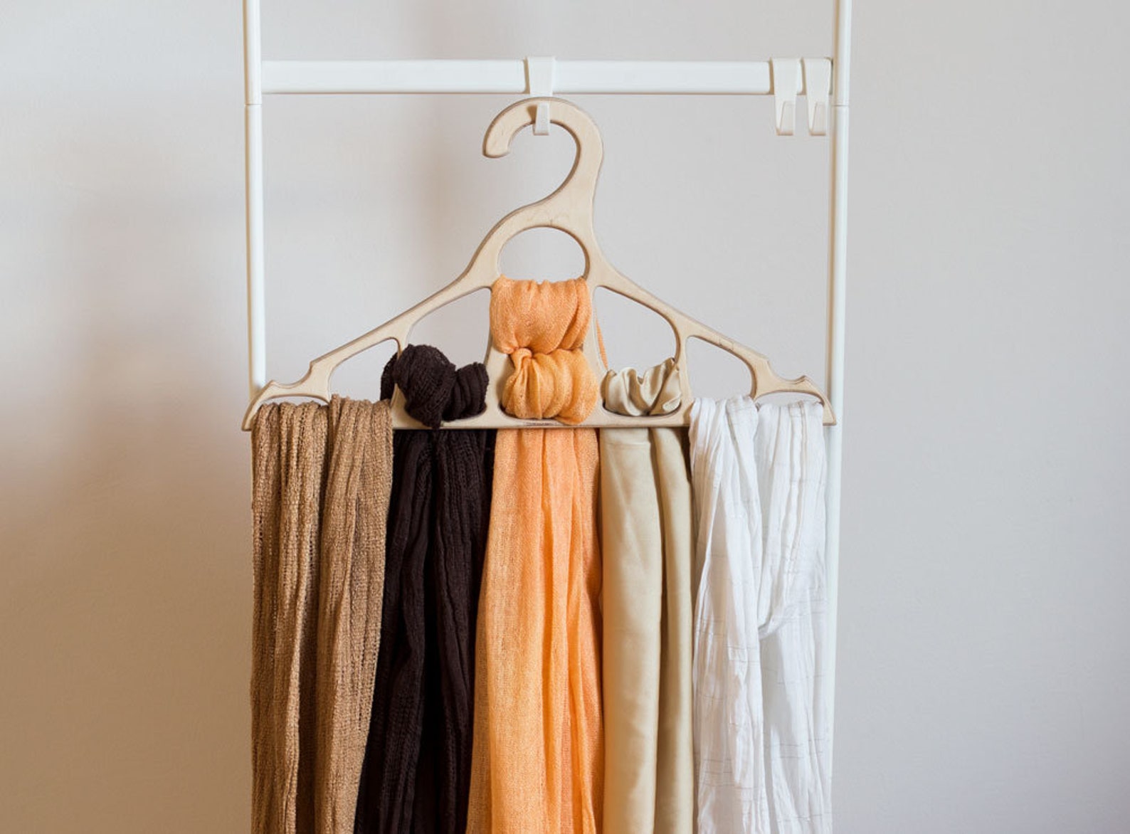 Wooden Scarf Hanger Closet Belt Organizer Space Saver Hanger Etsy