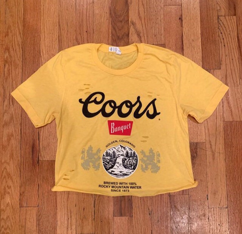 Coors Banquet Beer Crop top distressed Etsy