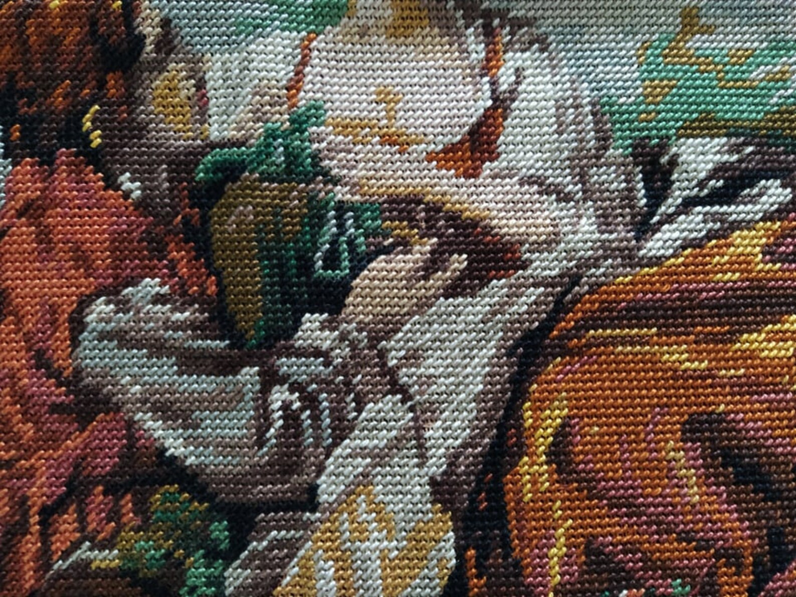 Gobelin Needlepoint. Vintage Cross stitch picture French Etsy