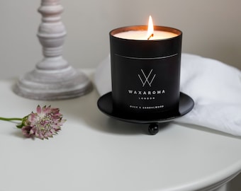 Woodsmoke & Leather Scented Soy Candle: Luxury Vegan Candle