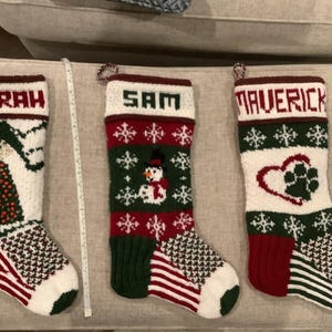 Hand Knit Wool Christmas Stocking, Heirloom Quality, Personalized