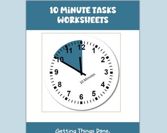 10 Minute Task Worksheets | Printables  | 8.5x11" | Print at Home | Time Management