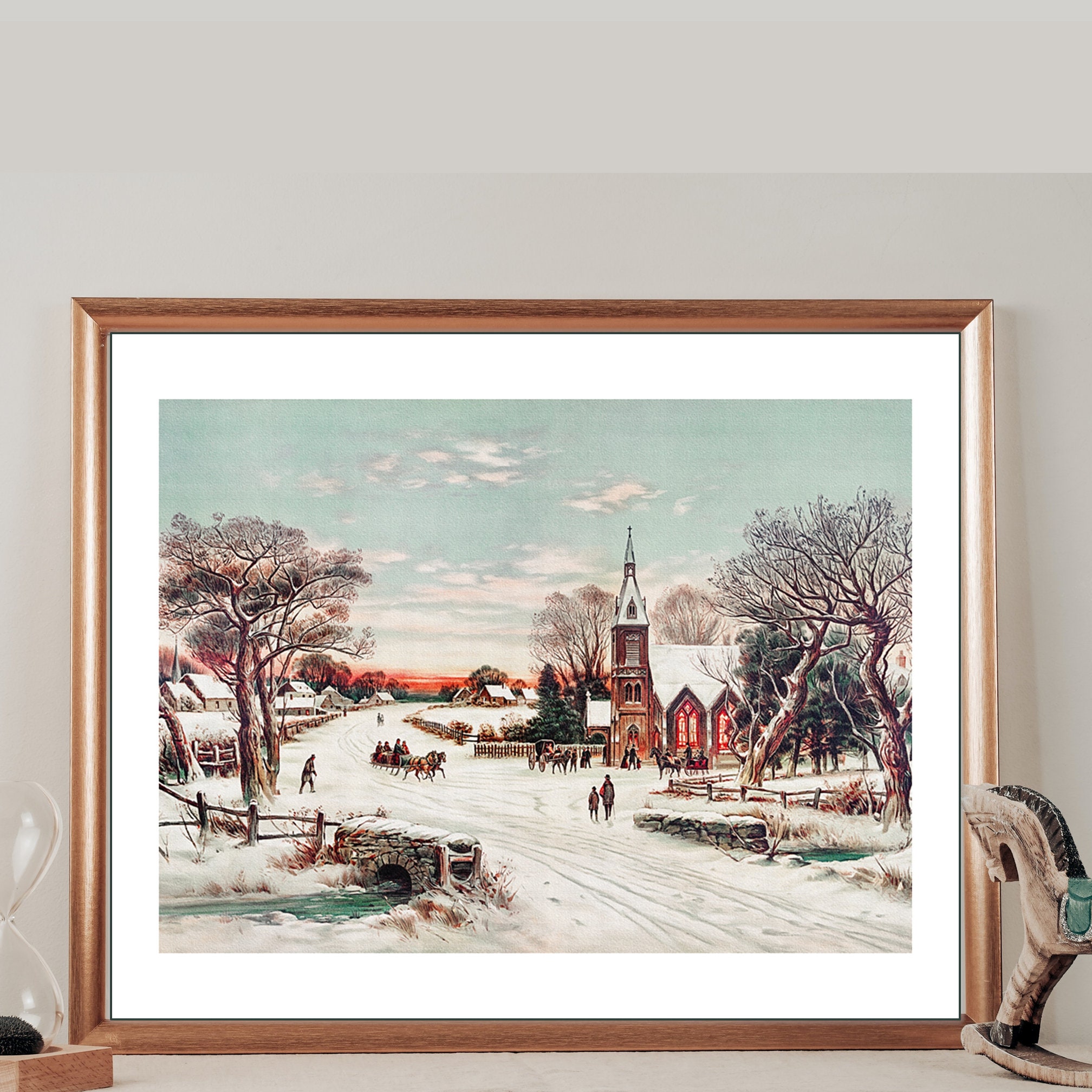 Retro Winter Scenes Wall Decor Wall Decor Printable Etsy
