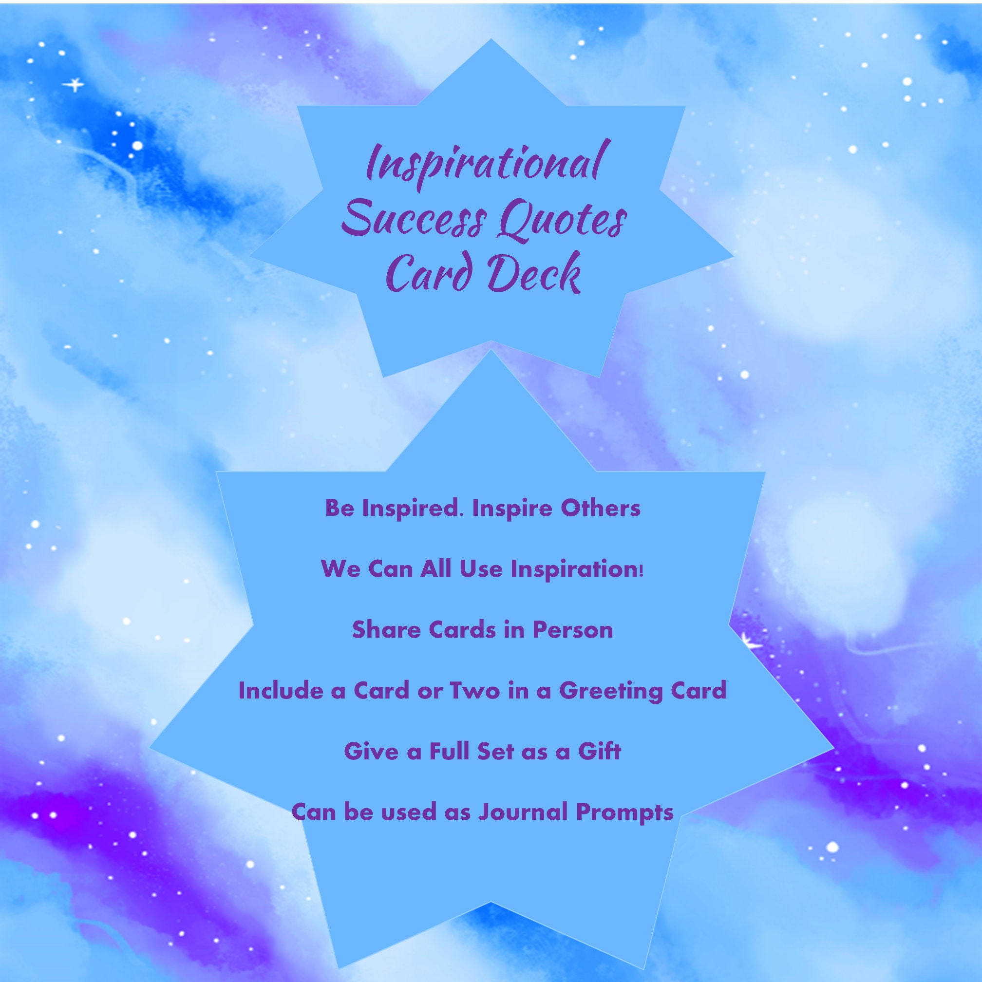 Inspirational Card Deck Printable 90 Cards 21/4 X 31/4 When Cut Print on 8.5x11 Cardstock