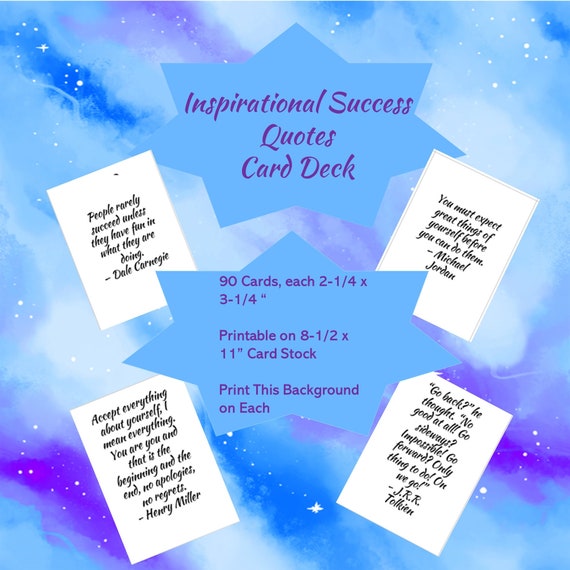 Inspirational Card Deck Printable 90 Cards 21/4 X Etsy