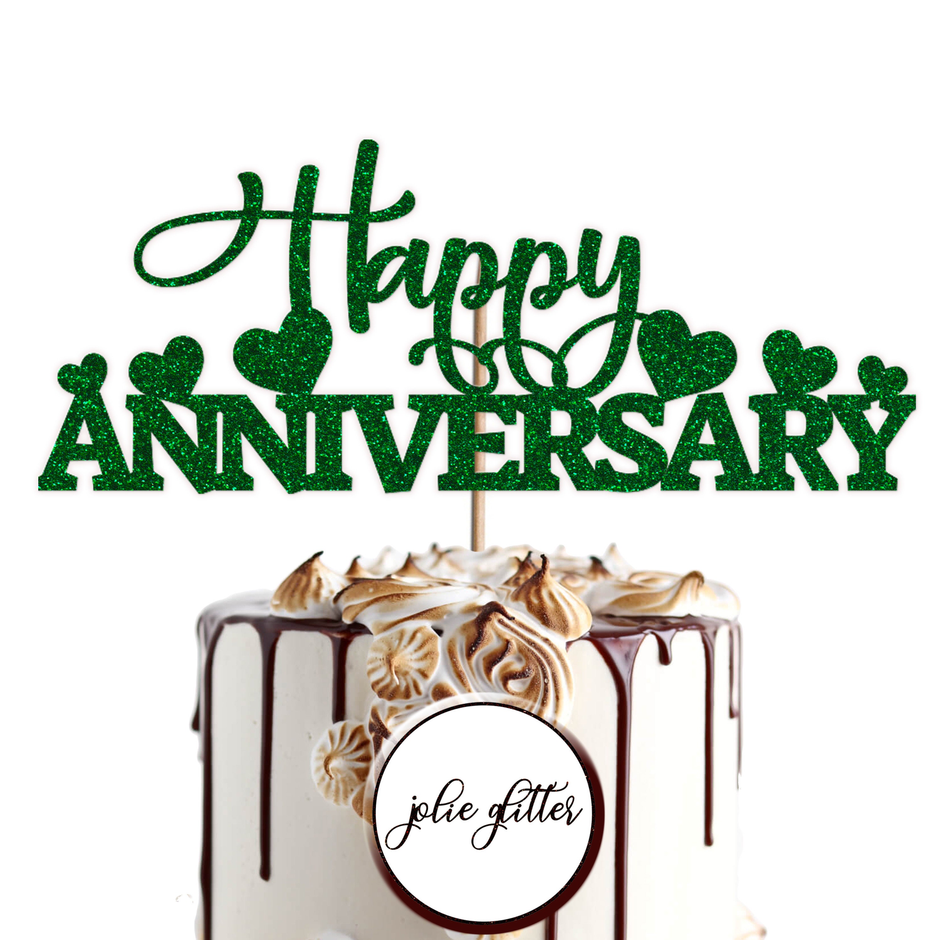 Cake Topper Personalised Custom Happy Anniversary Happy Love Etsy