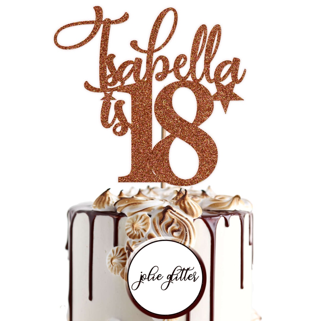 Party Cake Decoration Amscan Sparkling Celeb 18 Cake Topper - Gold ...