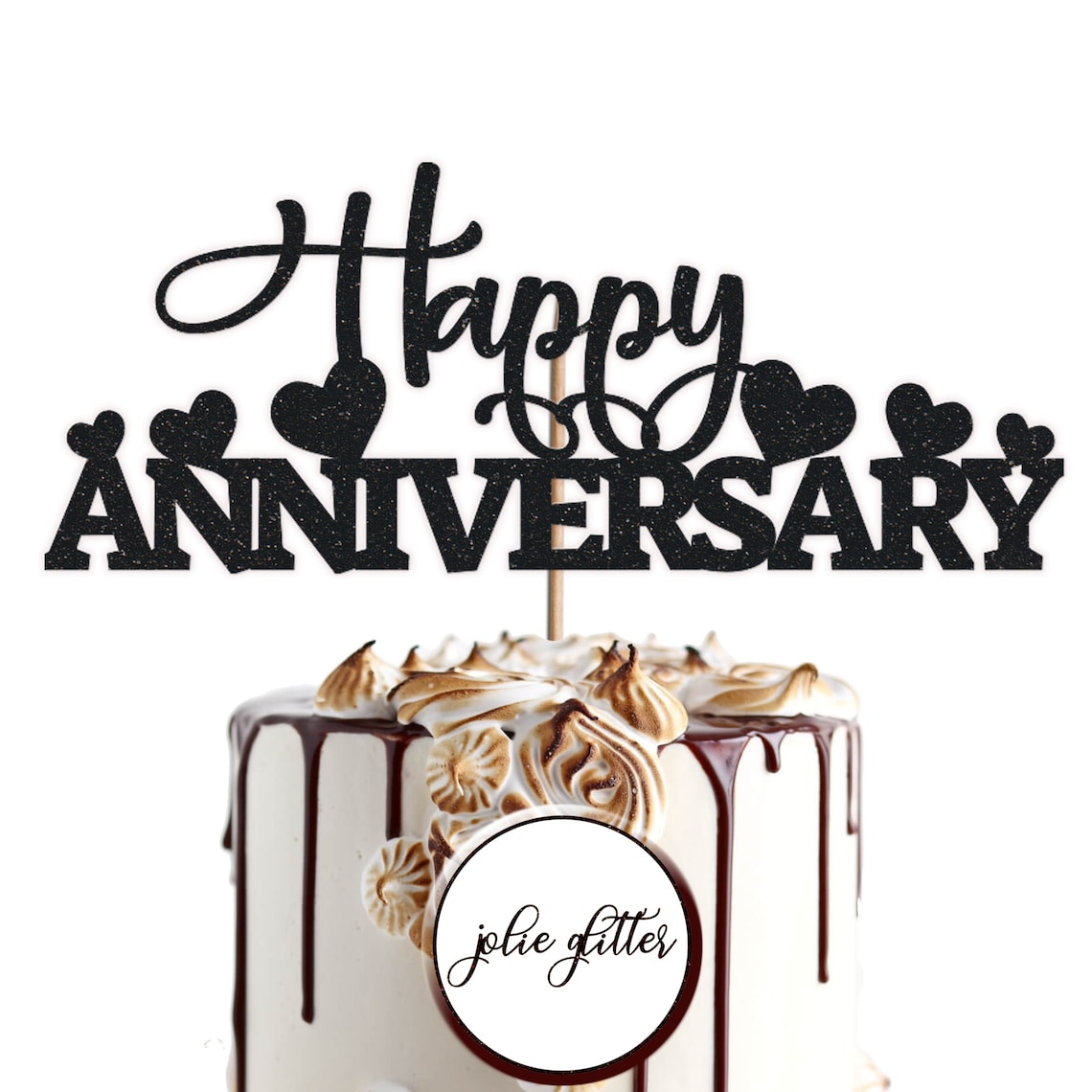Cake Topper Personalised Custom Happy Anniversary Happy Love Etsy