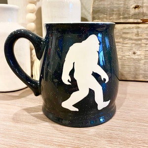 Bigfoot etched ceramic mug, Personalized Mug, Etched Coffee Mug, Etched Tea Cup, Etched ceramic mug, Personalized cup, Sandblasted mug.