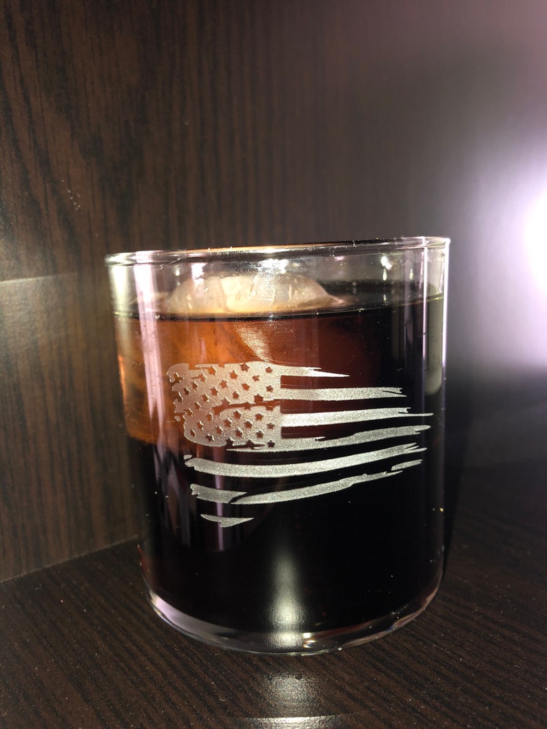Etched American Flag Glass Custom Etched American Flag Glass Etsy