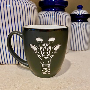 Giraffe Coffee Mug, etched Giraffe mug, sandblasted Giraffe mug, Giraffe gift, , Giraffe mug, coffee mug, coffee cup, etched mug, etched cup