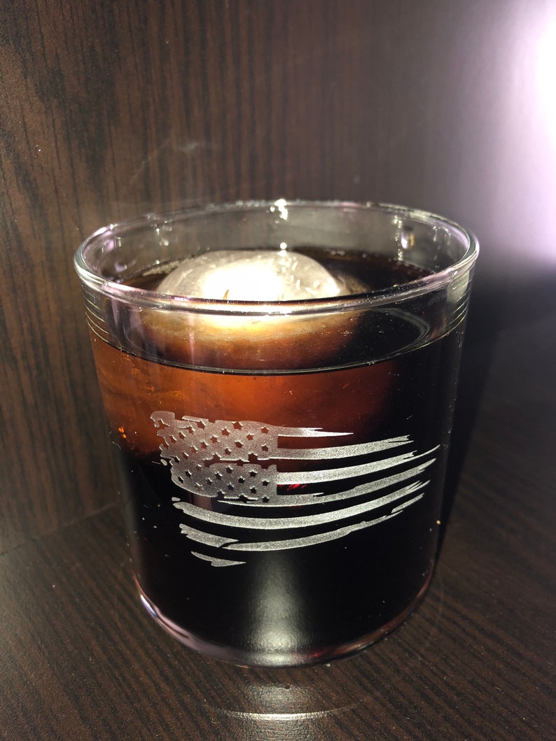 Etched American Flag Glass Custom Etched American Flag Glass Etsy