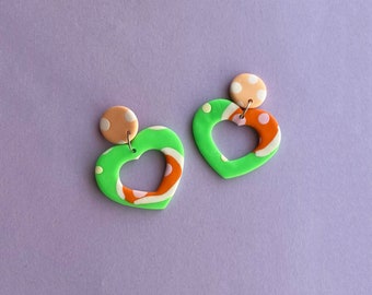Mila | Polymer Clay Statement Handmade Earrings | Funky | Retro | Colorful | Multicolored