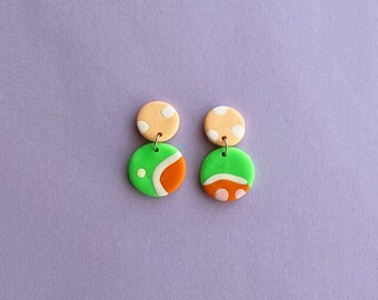 Riley | Polymer Clay Statement Handmade Earrings | Funky | Retro | Colorful | Multicolored