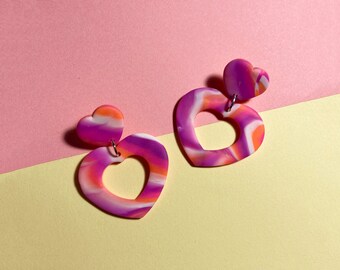 Mila | Polymer Clay Statement Handmade Earrings | Funky | Retro | Colorful | Multicolored