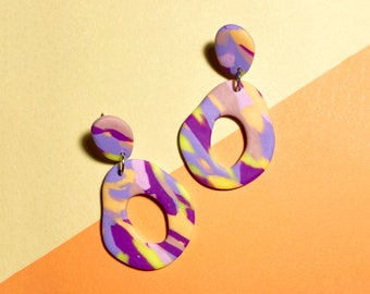 Abbey | Polymer Clay | Statement Handmade Earrings | Funky | Retro | Colorful