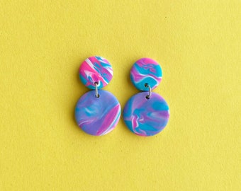 Riley | Polymer Clay Statement Handmade Earrings | Funky | Retro | Colorful | Multicolored
