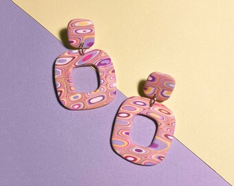 Nina | Polymer Clay Statement Handmade Earrings | Funky | Retro | Colorful | Multicolored