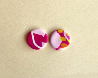 Loulou | Polymer Clay Statement Handmade Earrings | Studs | Funky | Retro | Colorful | Multicolored