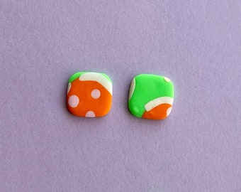 Iris | Polymer Clay Statement Handmade Earrings | Studs | Funky | Retro | Colorful | Multicolored