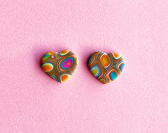 Faith | Polymer Clay Statement Handmade Earrings | Studs | Funky | Retro | Colorful | Multicolored