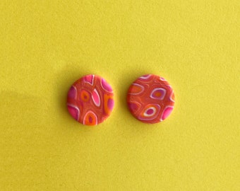 Loulou | Polymer Clay Statement Handmade Earrings | Studs | Funky | Retro | Colorful | Multicolored