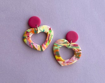 Mila | Polymer Clay Statement Handmade Earrings | Funky | Retro | Colorful | Multicolored