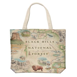 Mount Rushmore / Black Hills Canvas Tote Bag - Reusable & Eco-Friendly Grocery Bag
