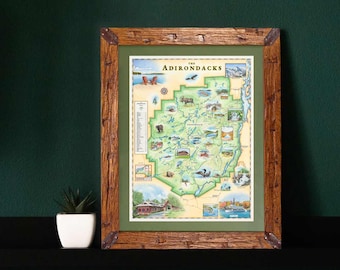 Adirondack Park Map Print | Adirondacks Wall Art | New York