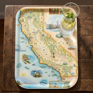 California Map Wooden Serving Tray – State Gift