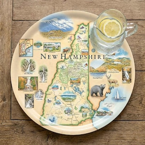 New Hampshire Map Wooden Serving Tray – Granite State Gift