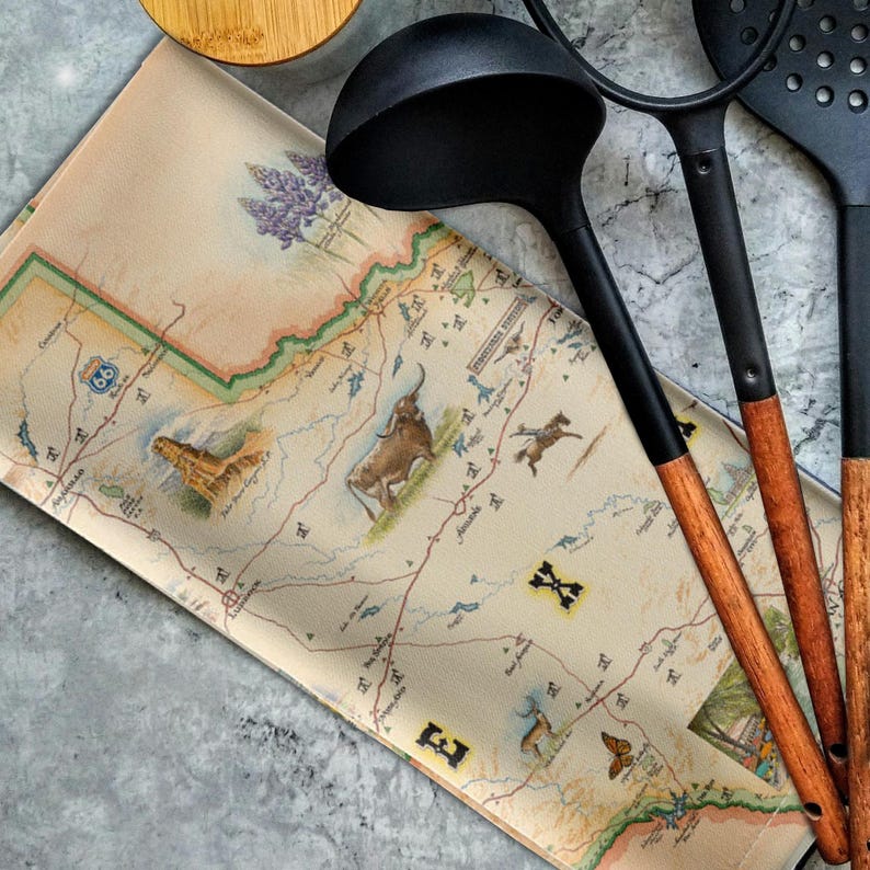 Xplorer Maps Texas State Map Tea Towel - Thumbnail 2