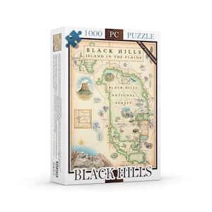 Rushmore/Black Hills National Forest Kartenpuzzle - 1000 Teile, inklusive Poster