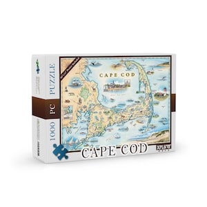 Cape Cod Landkartenpuzzle - 1000 Teile, inklusive Poster