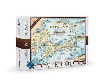 Cape Cod Map Puzzle - 1000 Pieces, Includes Poster