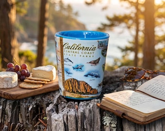 Central California Coast State Parks Ceramic Shot Glass, 1.5 oz