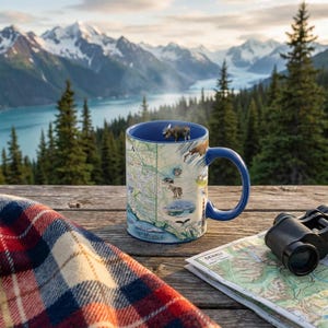 Alaska State Map Mug – 16oz Ceramic Coffee Mug