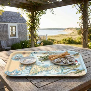 Cape Cod Map Wood Serviertabletts