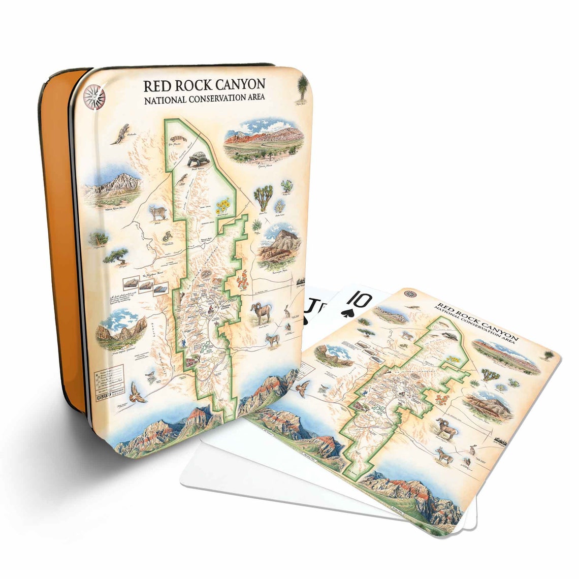 Ted Rocks Map Red Rocks Canyon National Park Map Playing Cards - Etsy