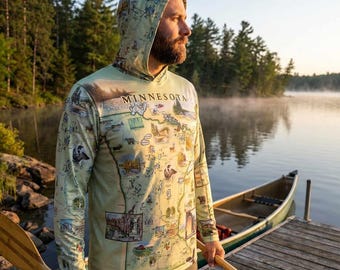 Minnesota UltraLight Sun Shirt Hoodie, UPF 50+  | Lake Life Fishing Shirt