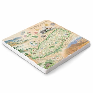 Great Smoky Mountain National Park Map Natural Stone Trivet