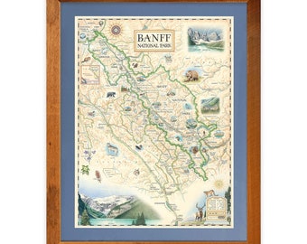 Banff National Park Map Print | Canadian Rockies Wall Art