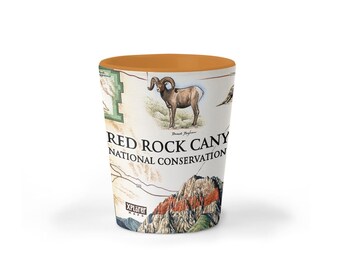Red Rock Canyon Karte Keramik Schnapsglas, Nationalpark Geschenk